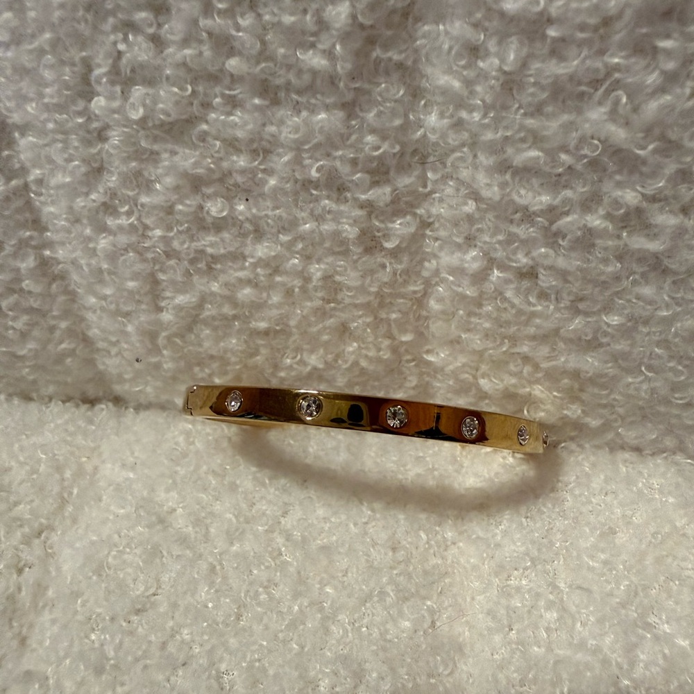 Kate Spade Gold Bracelet with Clear Stones